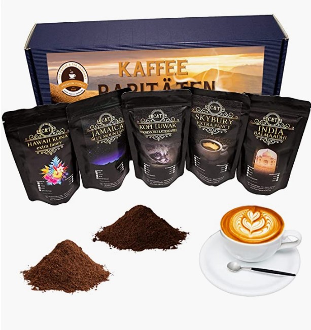 Vijf zeldzame koffiesoorten cadeauset