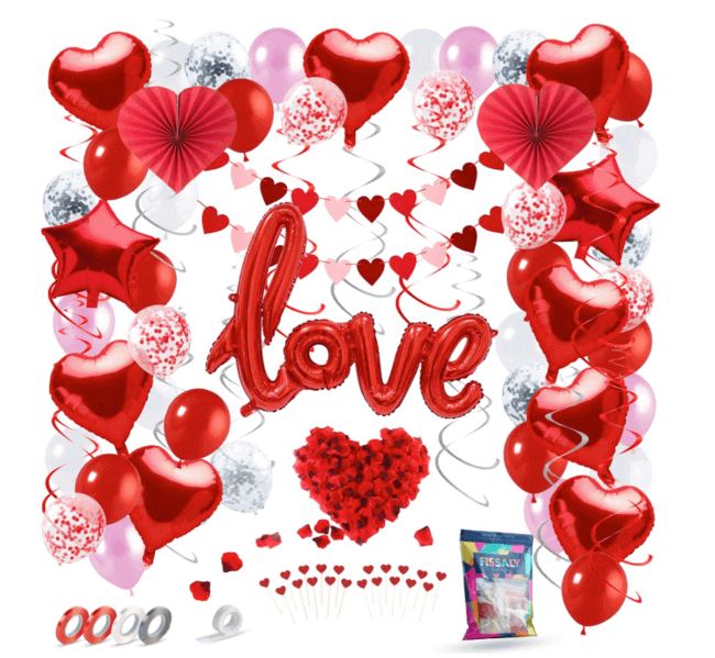 89 stuks Valentijnsdecoratie