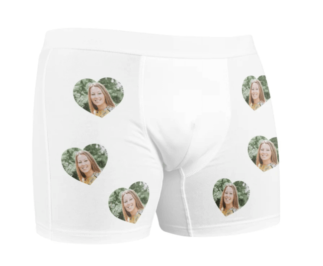 Jouw gezicht op zijn boxershort